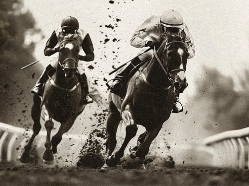 old photo of horse racing